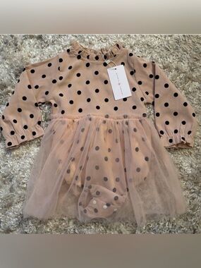 Reverie Threads Pink Polka Dot Baby Dress | 9-12M